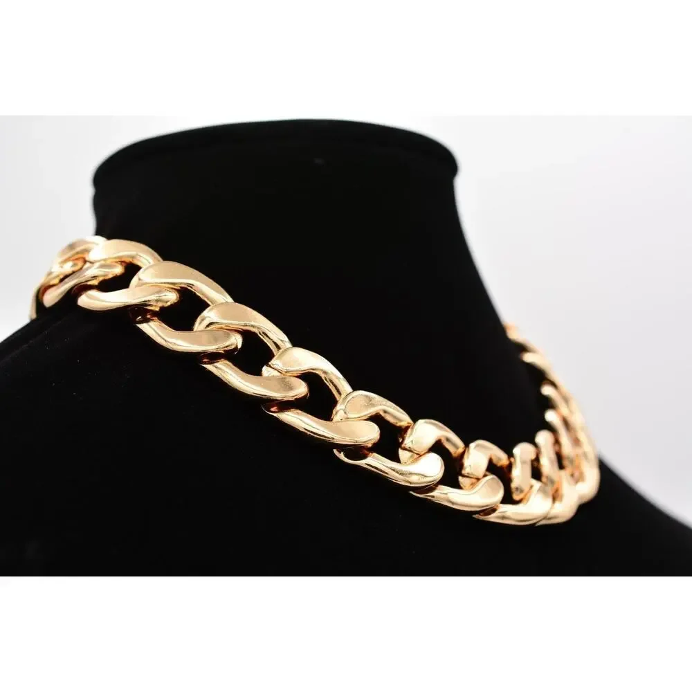 AQUA Chain Necklace Collar Thick Gold Chunky Linked Heavy Weighted NWT $58 BinBL